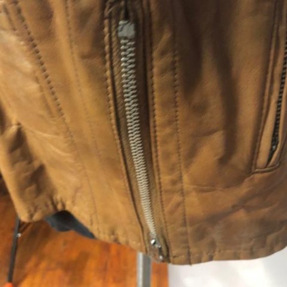 Vintage 60s-70s Beau Breed Cafe Racer Leather Jacket Brown size 44 - Picture 9 of 10